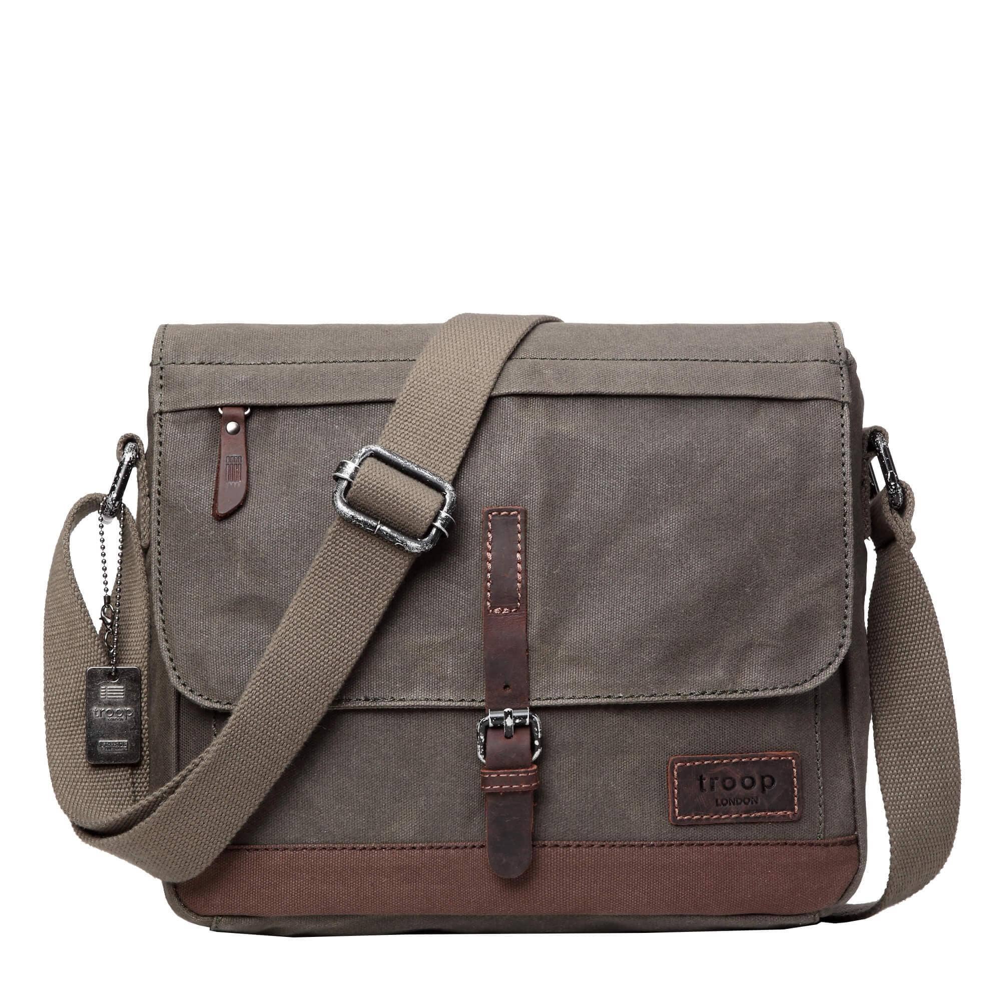 Troop London – wholesale Messenger bag – Men's – TRP0443 Troop London Heritage Canvas Leather Messenger Bag, Travel Bag, Tablet Friendly15