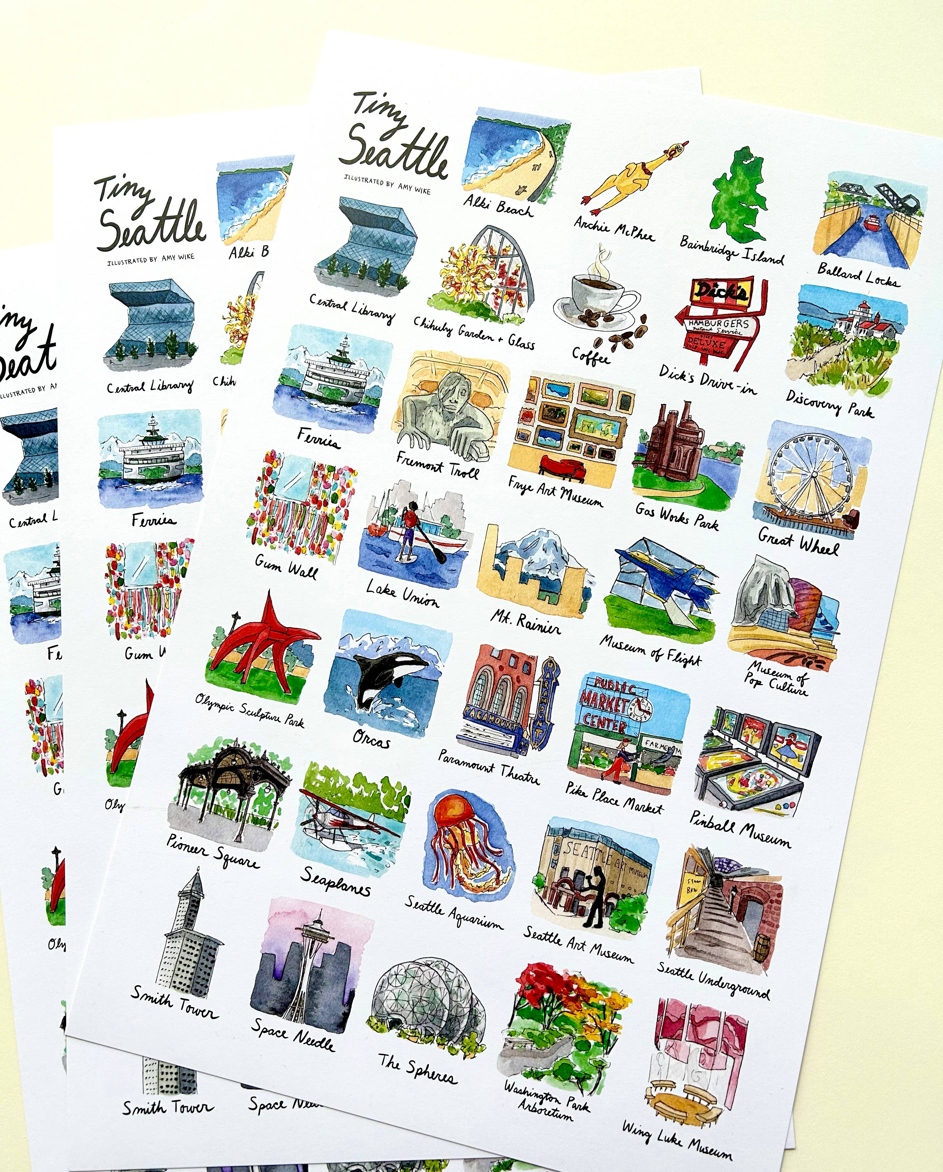 Amy Wike Illustration - Wholesale Poster - Tiny Seattle Poster2