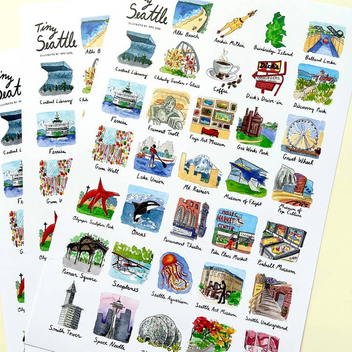 Amy Wike Illustration – wholesale Poster – Tiny Seattle Poster2
