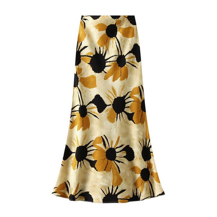 Printed High Waist Long Skirt for wholesale by ShieldChic