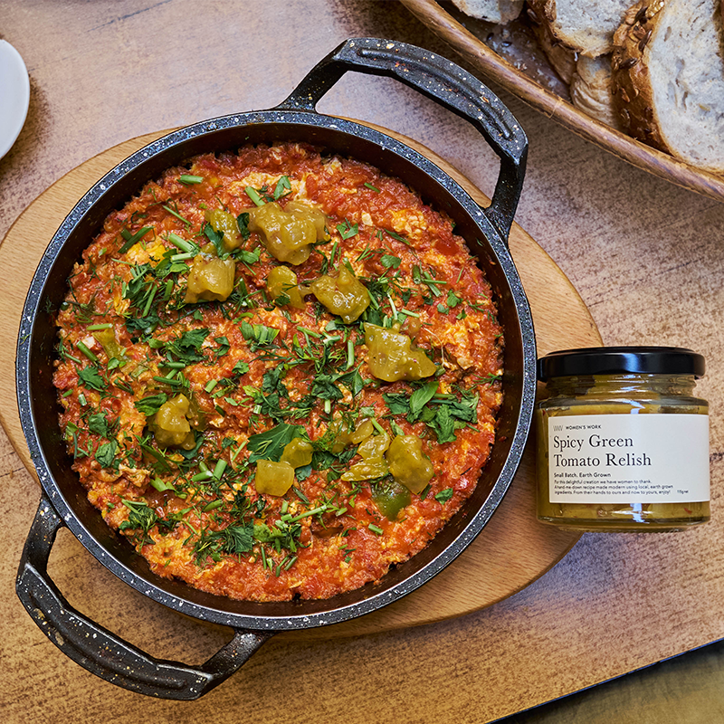 Women's Work - Wholesale Dressing/sausje - Pittige groene tomaat Relish GRANDE3