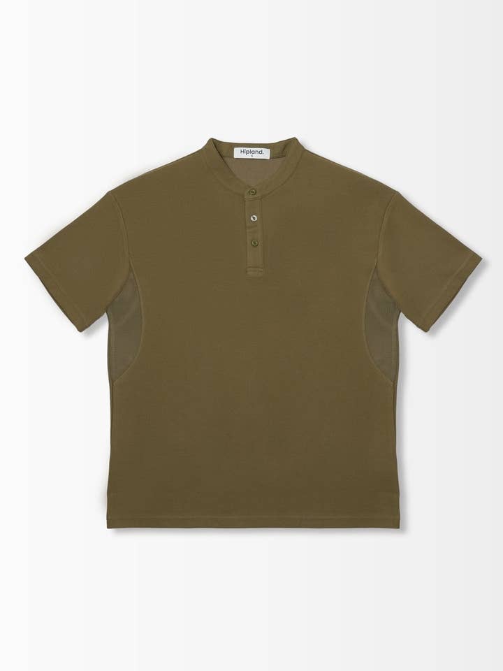 Henley Tee - Army for wholesale by Hipland