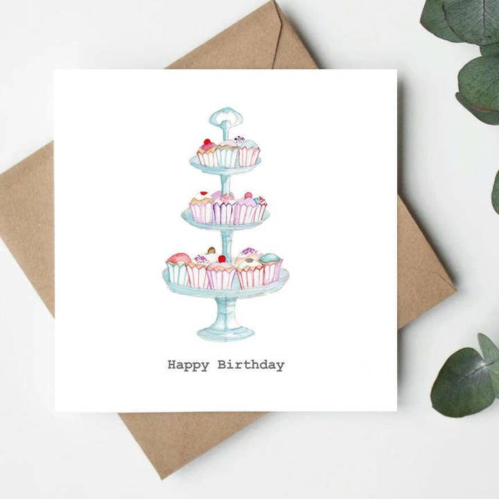 Soporte para cupcakes, tarjeta de feliz cumpleaños para venta al por mayor de Crumble & Core