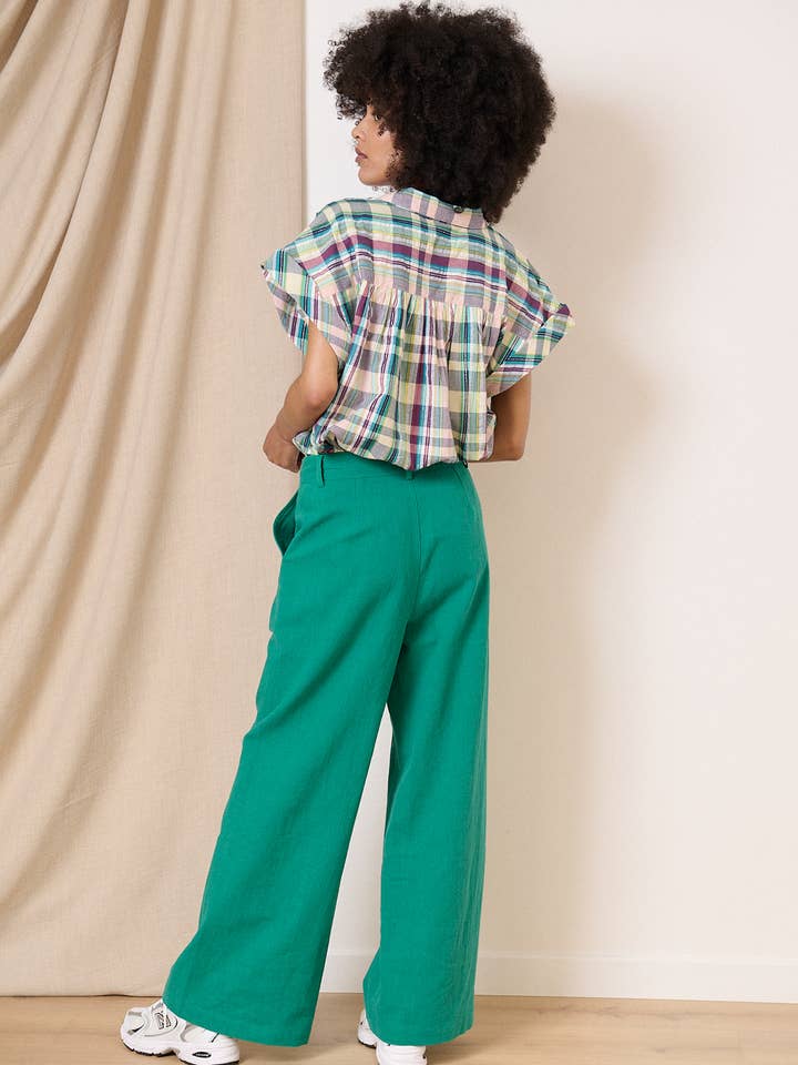 Turquoise High-waisted pants - VICTORINE for wholesale on Faire
