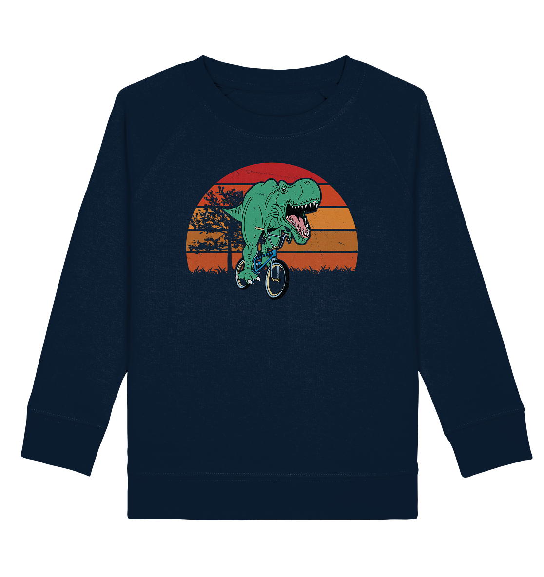 Tigerlino® - Wholesale Sweatshirt - Kids - Trex bicycle retro dinosaur kids sweatshirt3