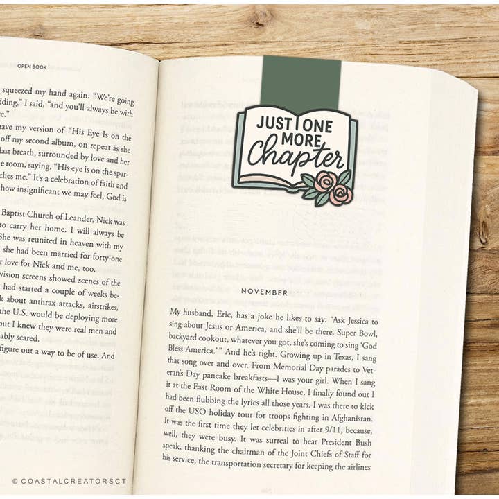 Coastal Creators of Connecticut - Wholesale Bookmark - Just One More Chapter Reversible Magnetic Bookmark2