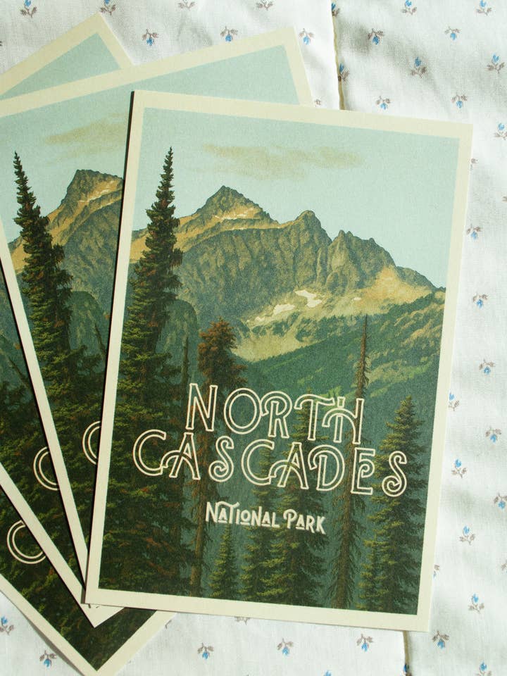 North Cascades National Park Vintage Inspired 4x6 Postcards for wholesale by Traildust Goods