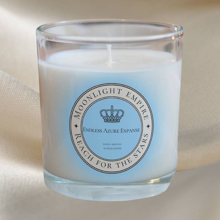 Étendue Azur Infinie - Bougie de 9 oz. Coco/Soja pour la vente par Moonlight Empire
