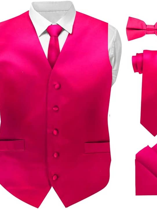 Dubal Brothers - Wholesale Suit Vest - Men's - Vittorio Farina Solid Satin Vest Set (White Back) Var. 01 (Beige-Maize)14