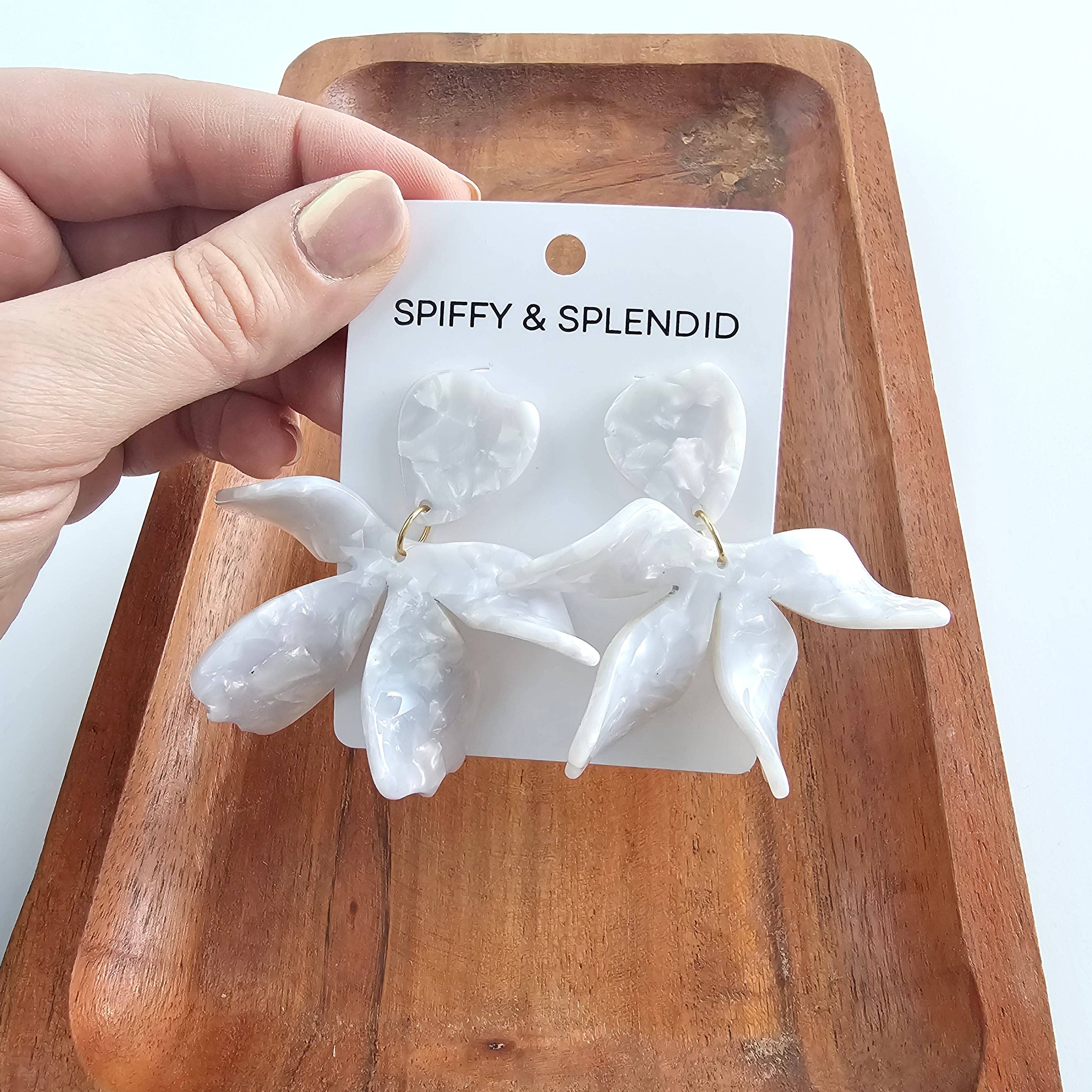 Spiffy & Splendid - Vente Boucles d'oreilles pendantes - Boucles d'oreilles Jasmine - Perle // Statement, Bijoux, Fleur9