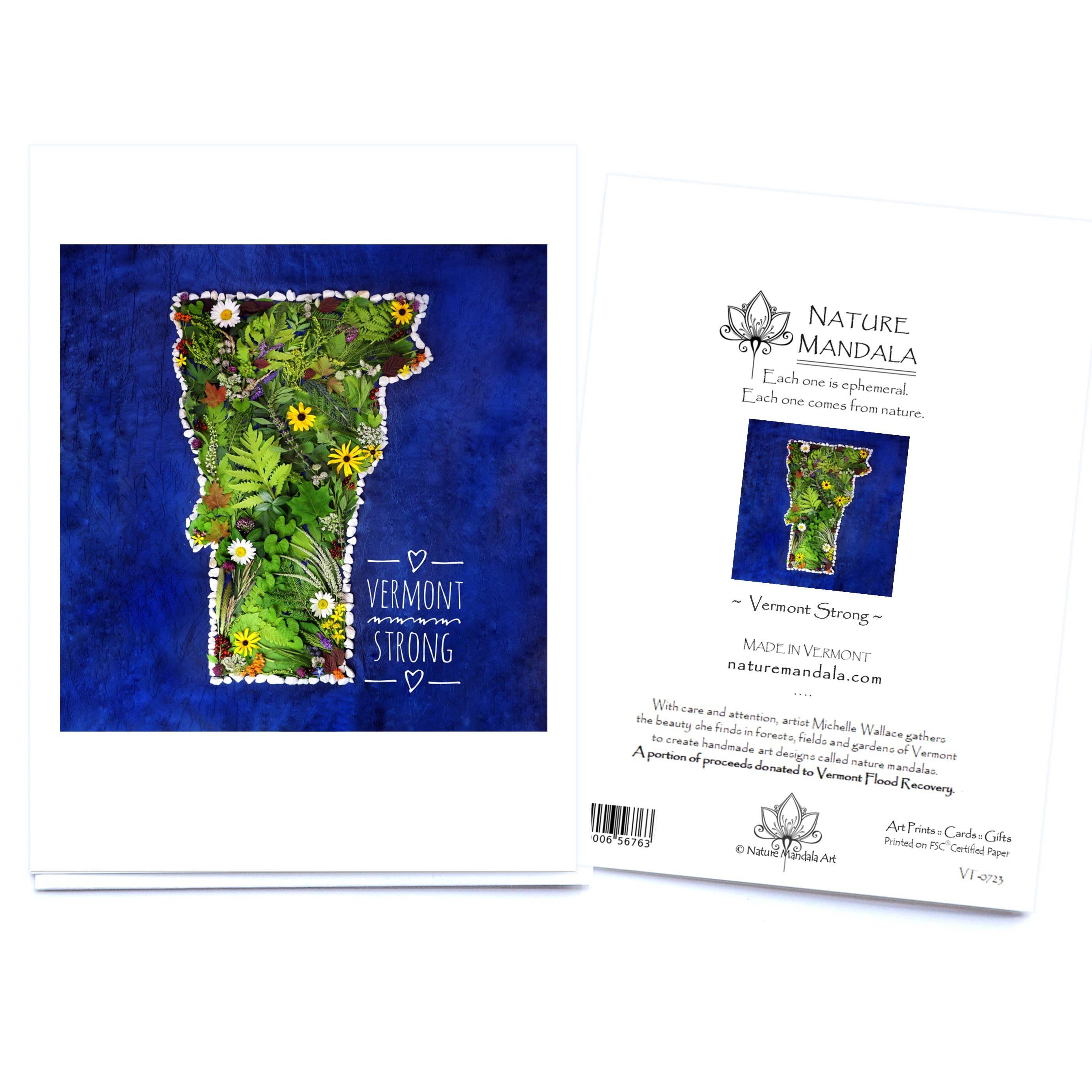Nature Mandala Art - Wholesale Everyday Greeting Card - Nature / Flower Mandala Card :: Vermont Strong2