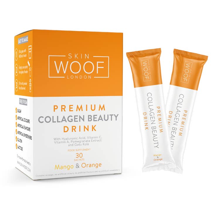 Skin Woof – wholesale Powdered health drink – SKIN WOOF COLLAGEN BEAUTY DRINK 30 SACHETS (MANGO & ORANGE)