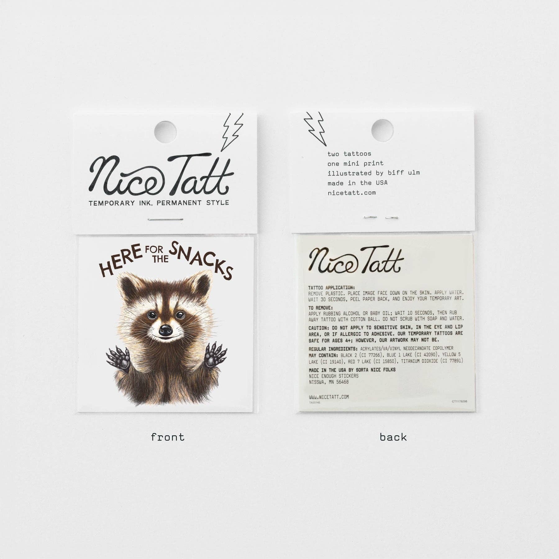 Nice Enough Stickers - Wholesale Temporary Tattoo - I'm Here for Snacks - Temporary Tattoo1