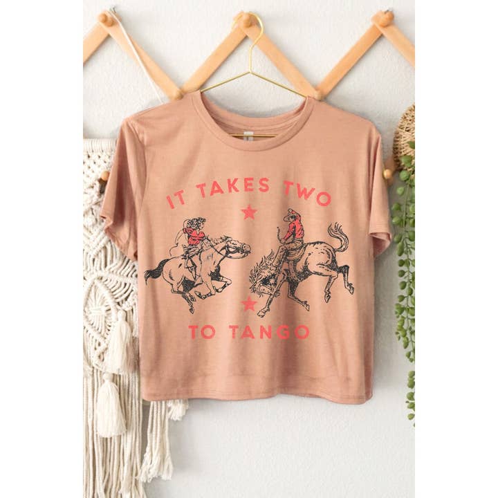 HRTandLUV - Wholesale Screen Printed T-Shirt - Women's - IT TAKES TWO TO TANGO GRAPHIC CROP TOP2