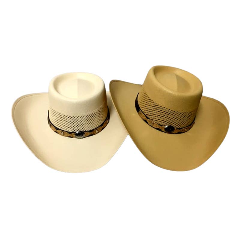 Deluxe Import Trading - Wholesale Straw Hat - Unisex - Cowboy Hats Light & Dark Tan0