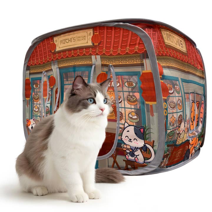 Capnip - Venta al por mayor Iglú para mascotas - Gatos y perros - Casa de Gato Plegable Mochi's Dim Sum Palace de Capnip3