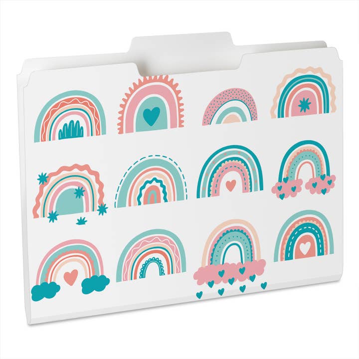 "Rainbow" Single Decorative Reusable File Folders for wholesale by Conimar Promotions