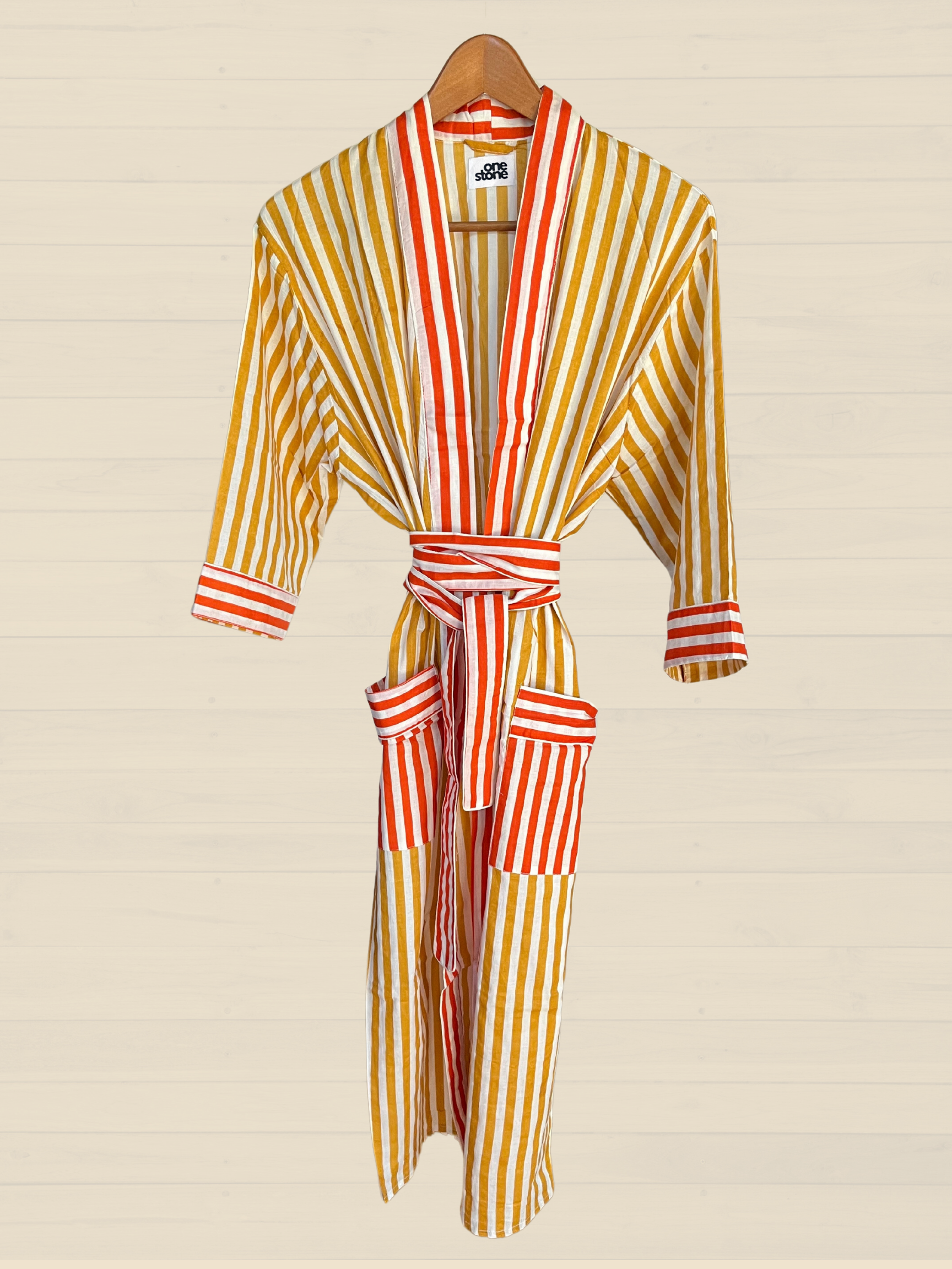 One Stone Goods - Wholesale Robe - Unisex - Classic Stripe Kaftan1