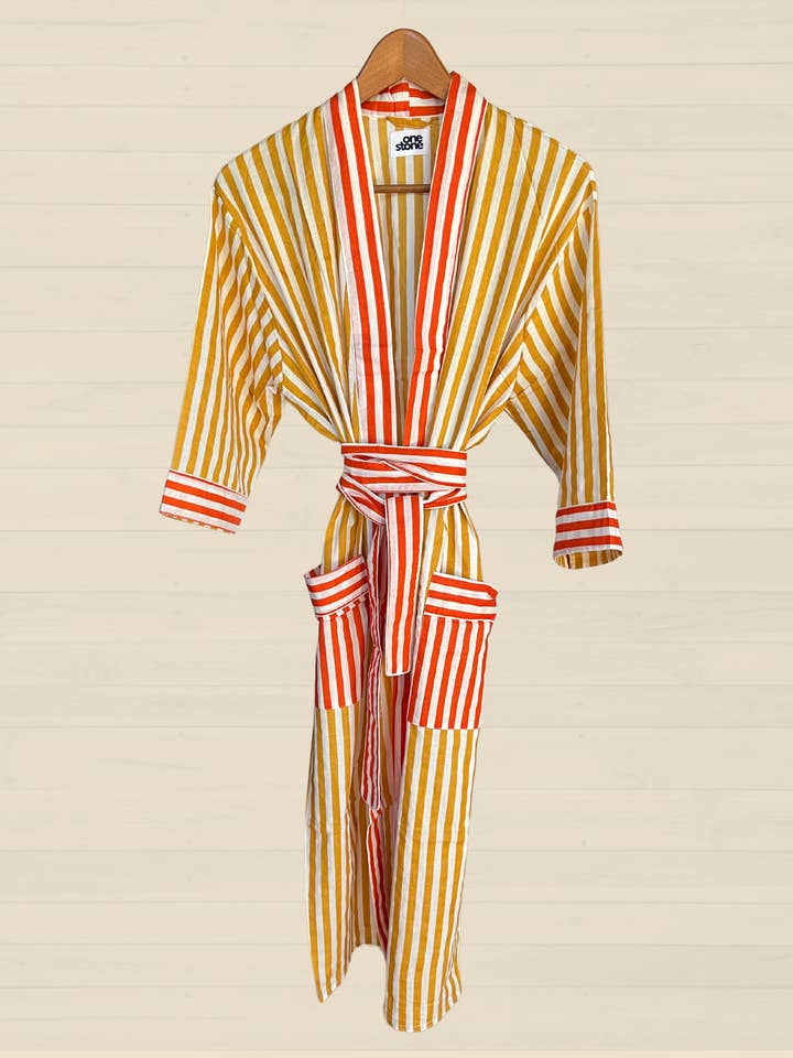 One Stone Goods - Wholesale Robe - Unisex - Classic Stripe Kaftan1