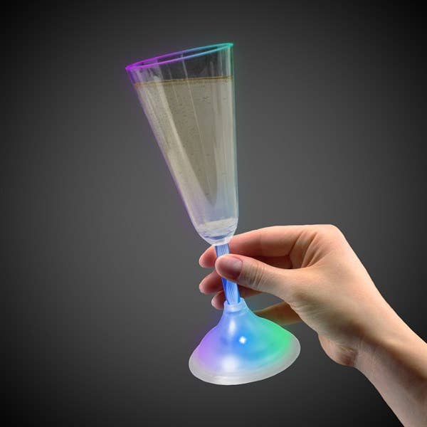 LED Champagne Glass Multi-Color with 3 Flashing Modes for wholesale by Windy City Novelties