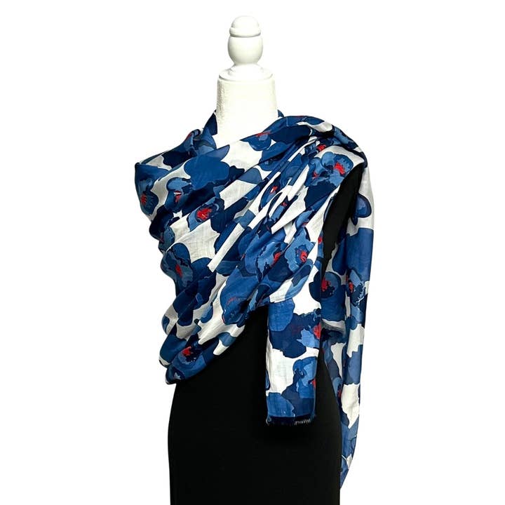 Humble Hilo – wholesale Scarf – Women's – Humble Hilo Poppies Vector Art Scarf