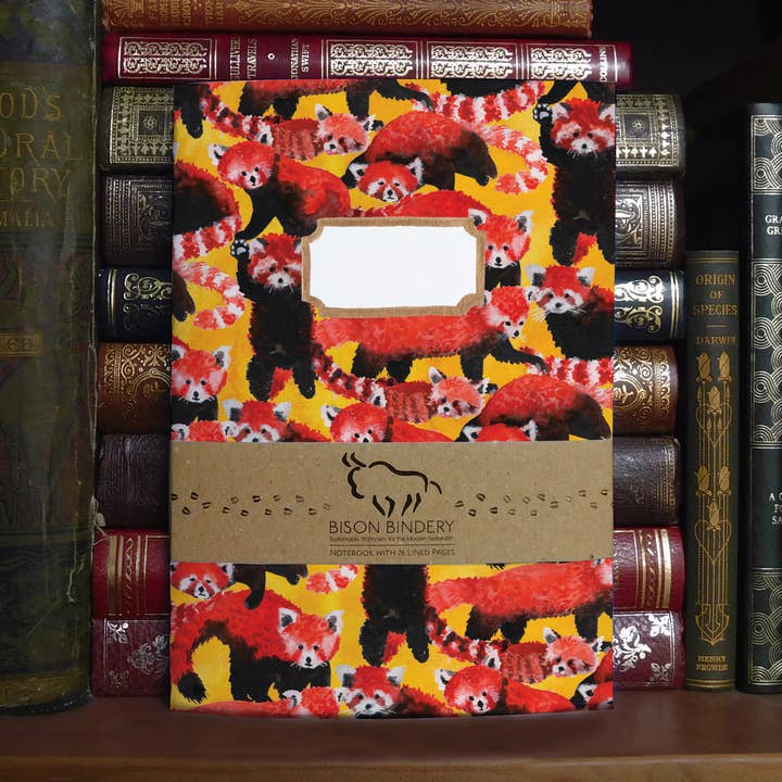 Pack of Red Pandas A5 Recycled Notebook - 76 Lined Pages for wholesale by Bison Bindery