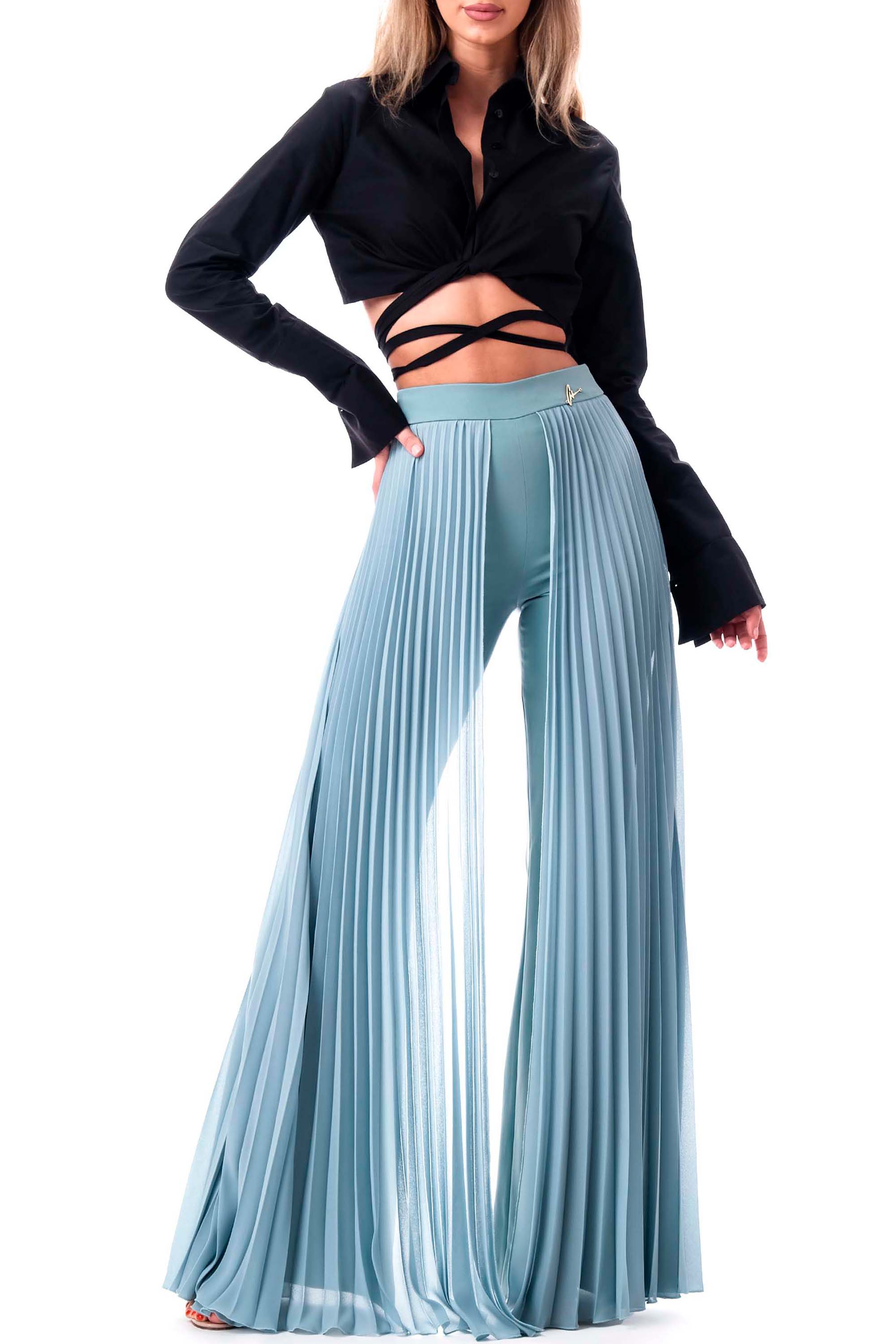 ANTONIA NAE LONDON - Vente Pantalon – femme - Pantalon avec mousseline plissée sur les côtés19