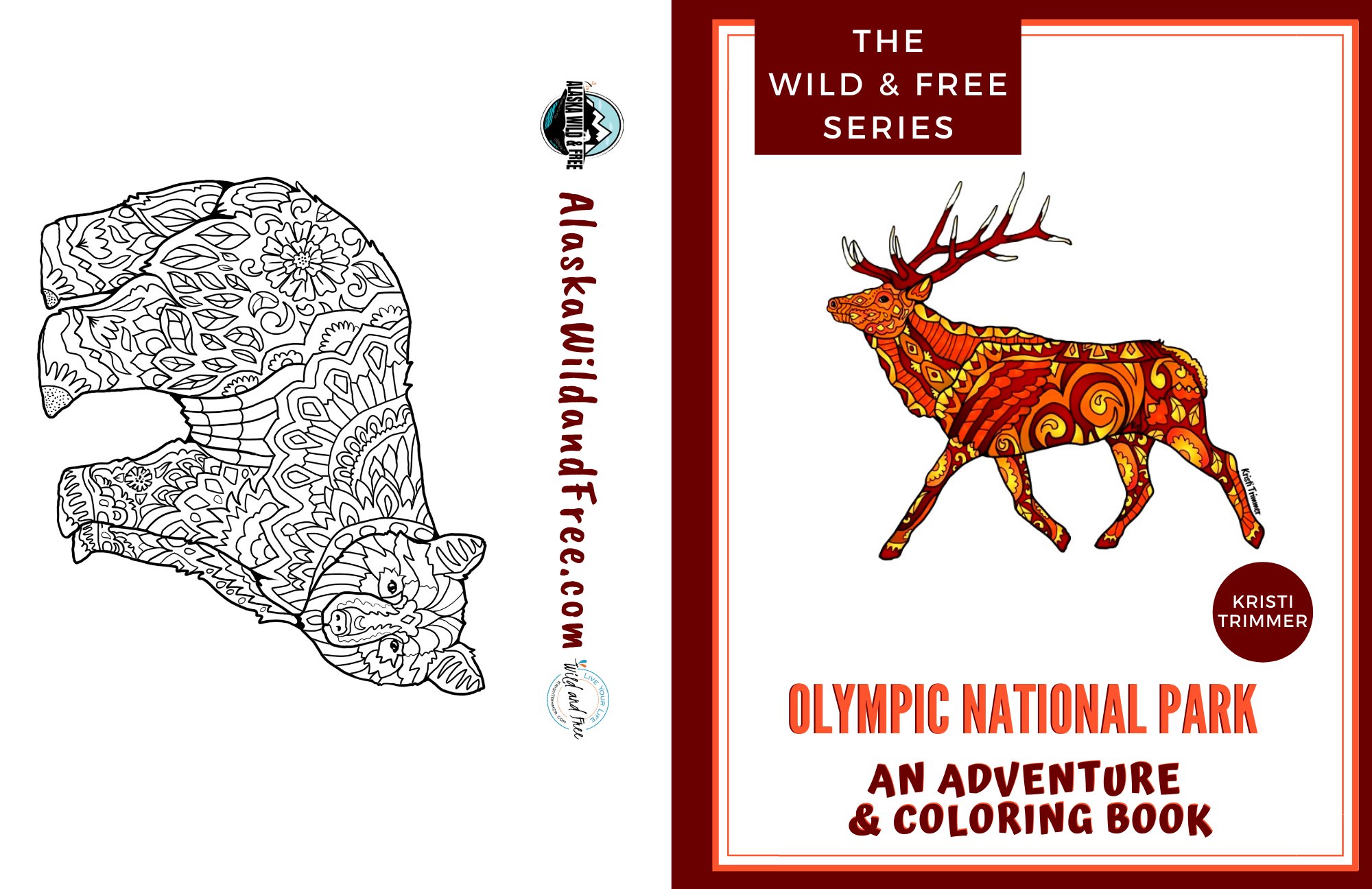 Alaska Wild & Free – Livro para colorir - Adulto por atacado – Parque Nacional Olímpico: um livro de aventura e colorir1
