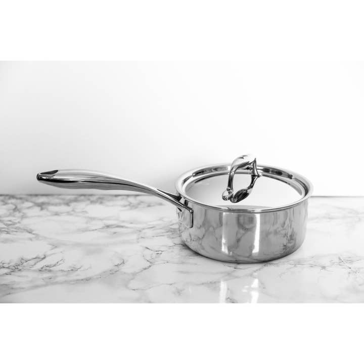Triply Stainless Steel 1.5-Quart Sauce Pan with Matching Lid for wholesale by Lynns