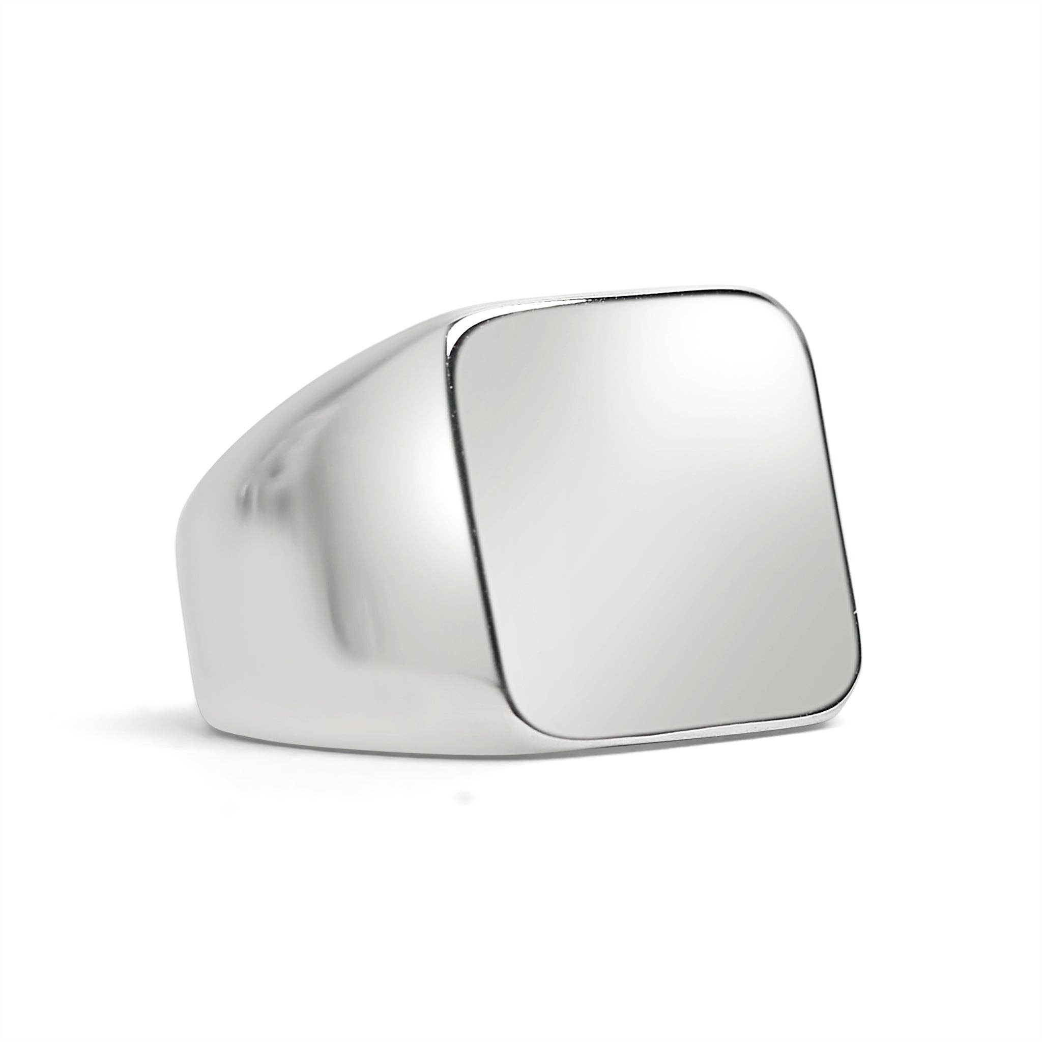 WJW - Wholesale Signet Ring - Stainless Steel Blank Engravable Square Men's Signet Ring0