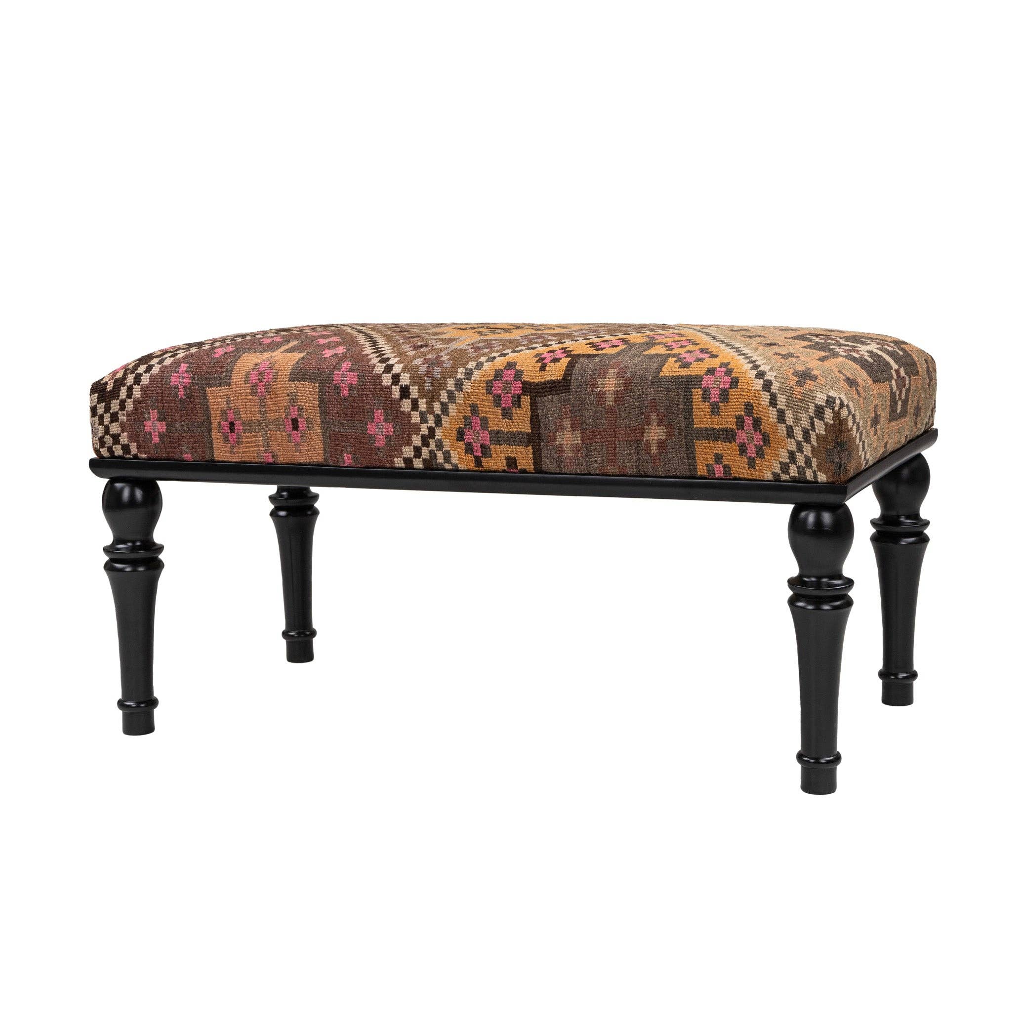 Rugtolia - Wholesale Bench - Vintage Kilim Upholstered Bedroom - Entryway Wooden Bench2