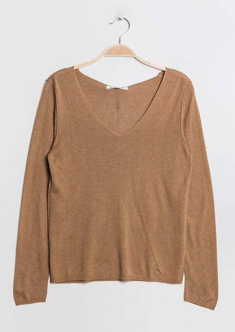 jw.atelier - Wholesale Knit Sweater - Women's - Cashmere silk V-neck sweater7