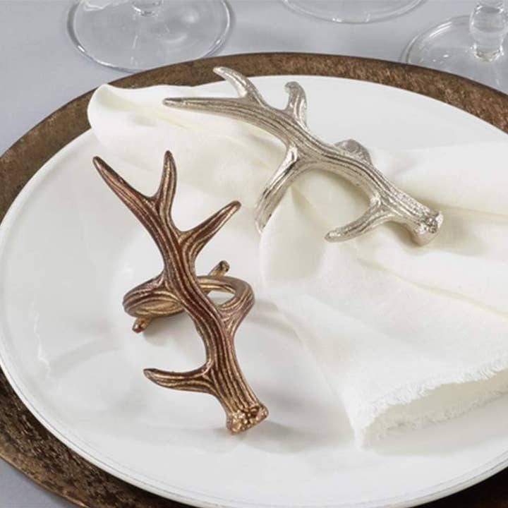 Antler Napkin Ring for wholesale by Fennco Styles