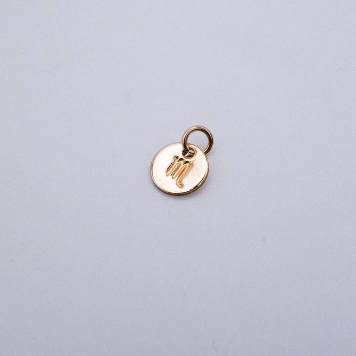 Hannah Naomi - Wholesale Individual Charm/Pendant - Tiny Zodiac Circle Charm, SOLID 14K Gold7