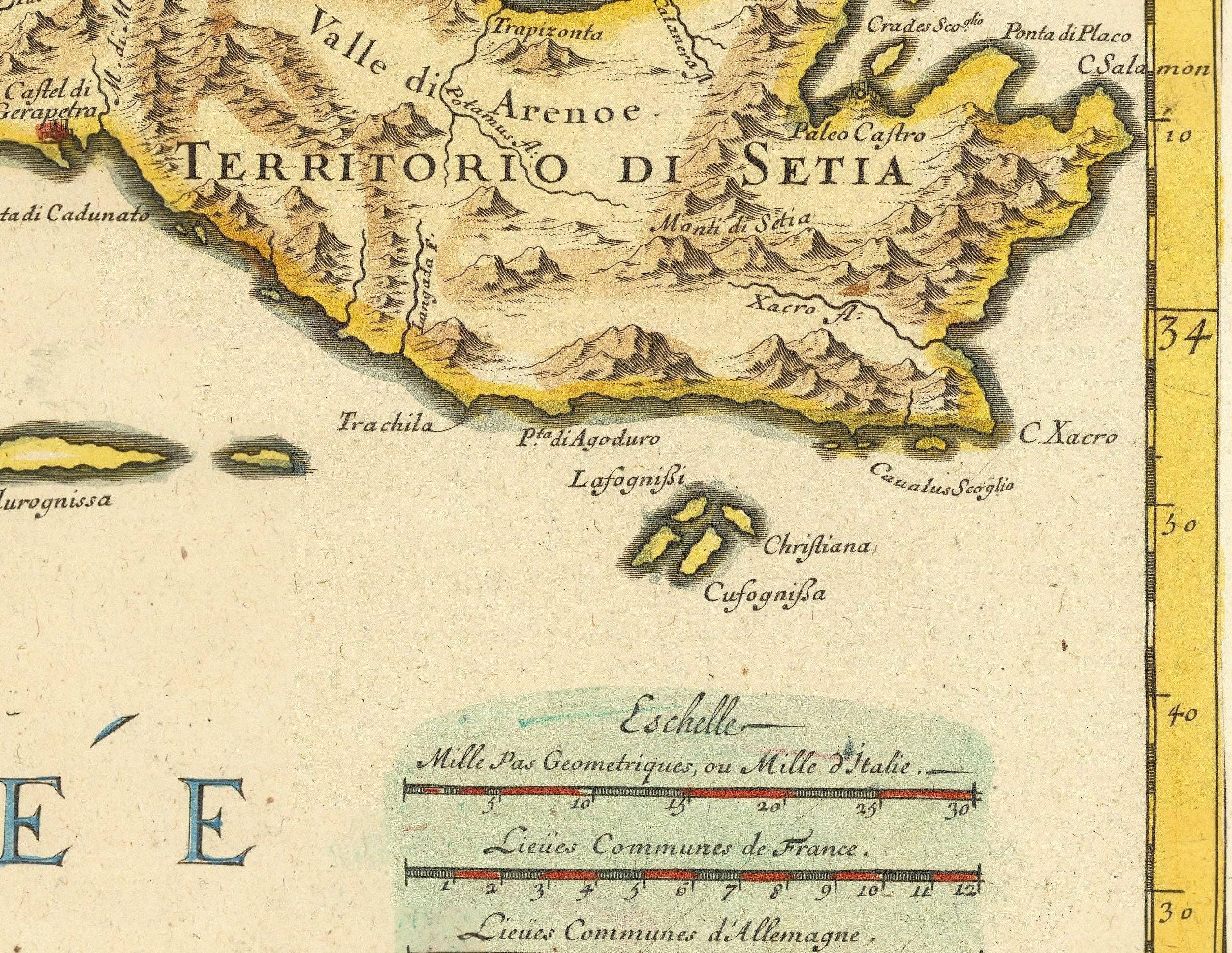 OldCityPrints - Old Maps and Posters - Wholesale Art Print - Old Map of Crete Island 1670 Gozzi, Santorini, Stampalia, Nio Greece Crete | Vintage Map Wall Art Print | Large Map Print4