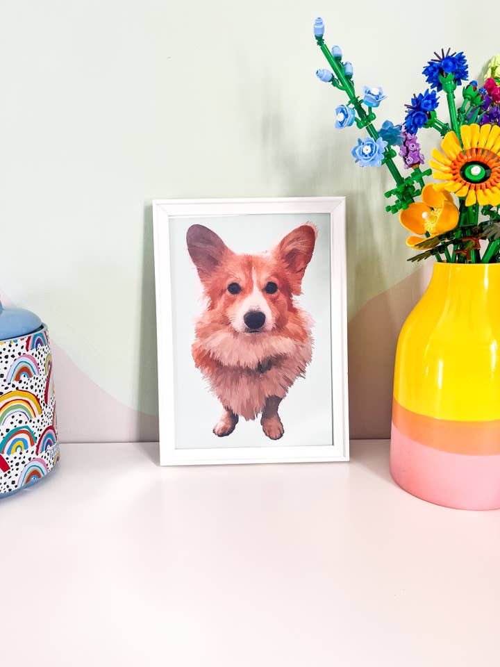 Stampa murale Corgi, blumelishop, ritratto di animale domestico per la vendita all'ingrosso da parte di Blümeli Shop