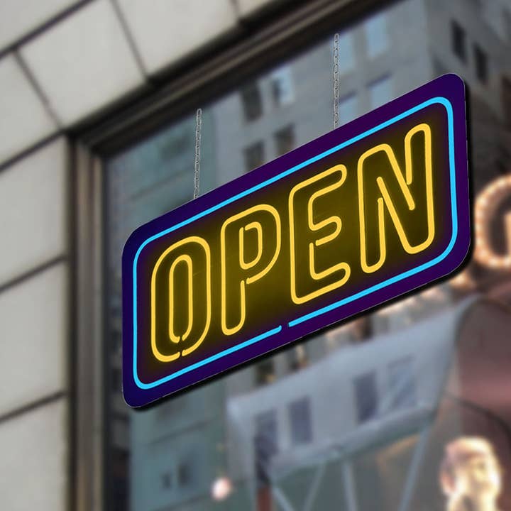 DisplayCanada - Wholesale Neon Sign - Yellow/Blue LED Plastic Neon Open Sign – Vibrant2
