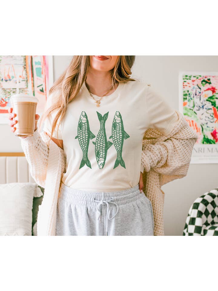 Amy Anne Apparel Inc - Wholesale Screen Printed T-Shirt - Women's - Sardines Graphic Tee | Summer Tee 1