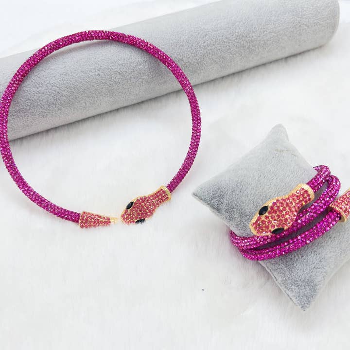 Daemon srls - Wholesale Choker/Collar - KAA CHOKER ~ Girocollo snodato a serpente con cubic zirconia5