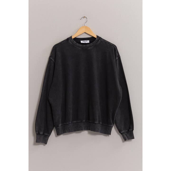 HYFVE - Wholesale Sweatshirt - Women's - DZ24E438-Drop Shoulders Crew Neck Sweatshirt