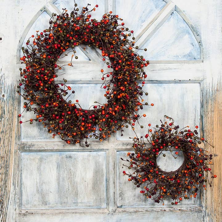 KMI International Corp. - Wholesale Wreath - Mixed Berry Wreath Set, Set Of 2, Hw, 19In Dia