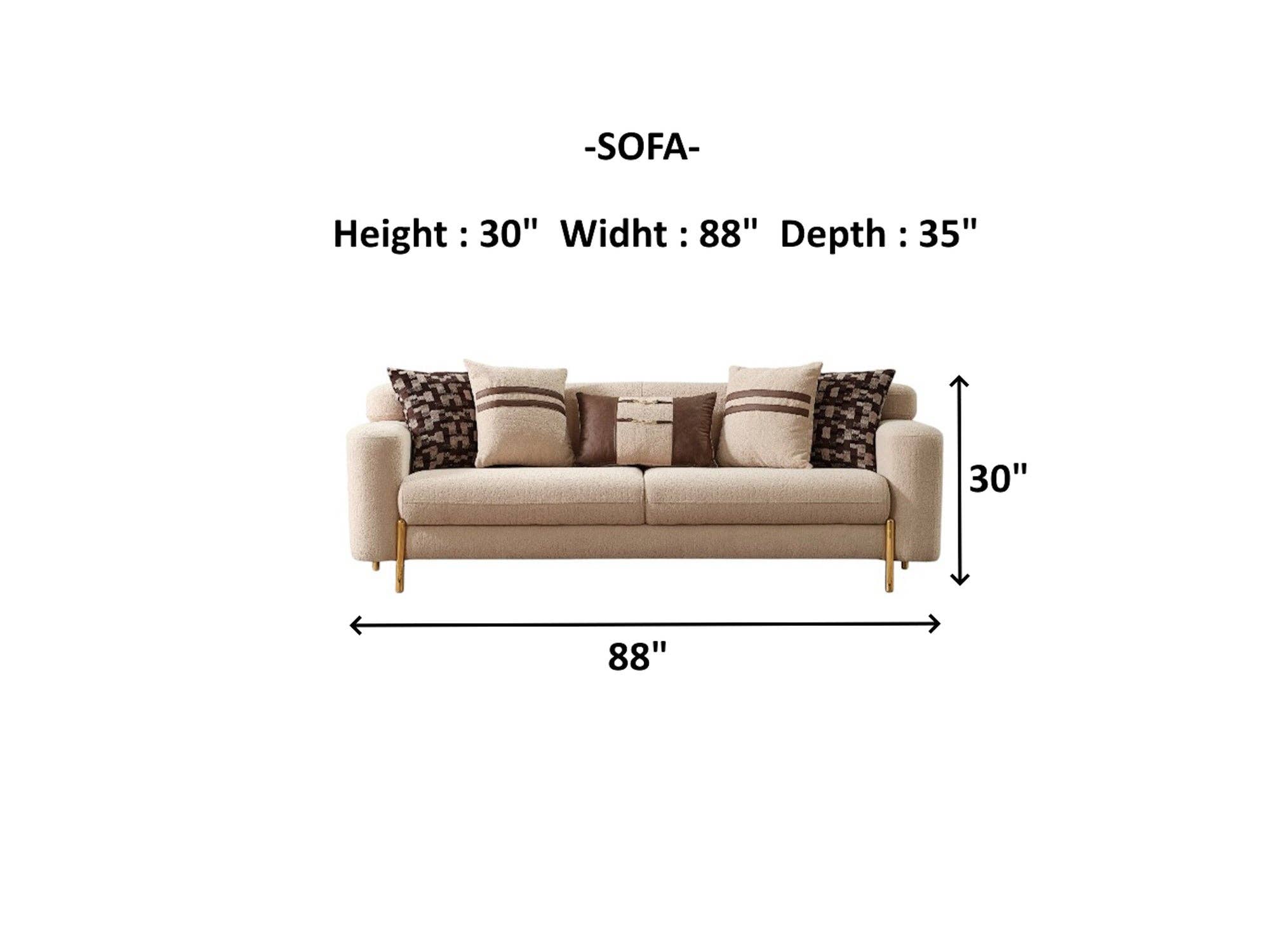 Beige Shelby Stationäres Sofa Beige für den Großhandel auf Faire11