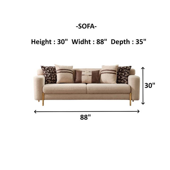 Beige Shelby Stationäres Sofa Beige für den Großhandel auf Faire11
