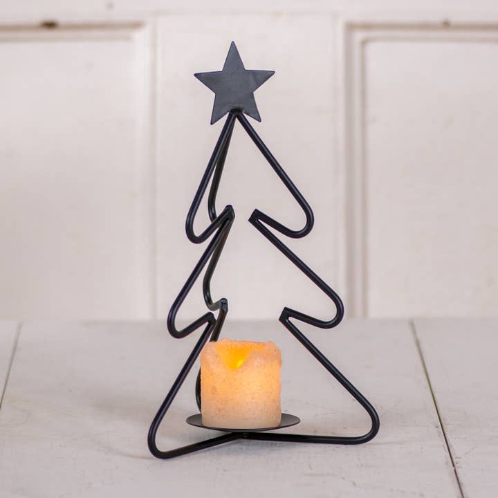Irvin's Tinware - Wholesale Candle Holder - Wrought Iron Christmas Tree Votive/Tealight Holder