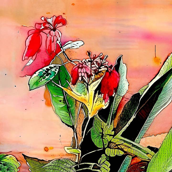 Floral Fine Art Print, Wall Decor, Boho Home Decor, Colorful Flower Artwork, Unique Gift Idea, Nature-Inspired Wall Art for wholesale by Mediaunlimited, LLC.