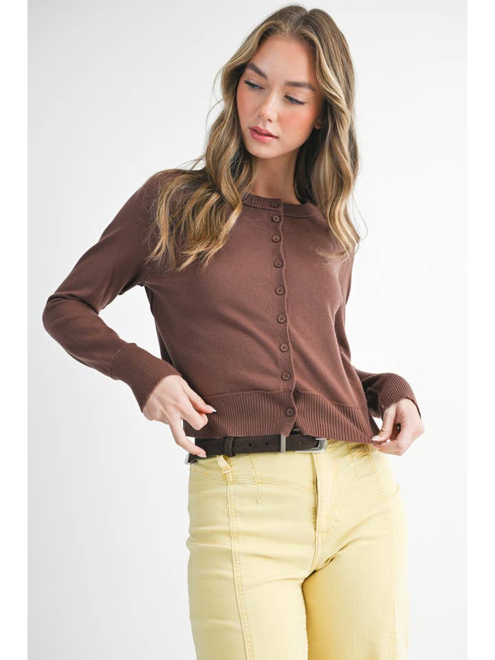 AEMI + CO - Wholesale Cardigan - Women's - 5176GN Ribbed Button-Up Knit Cardigan35