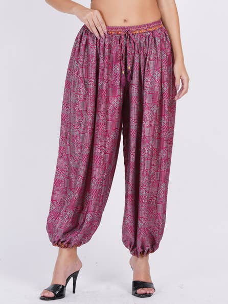 Women’s Printed Harem Pants with Elastic Waist Wholesale lot for wholesale by Wevez
