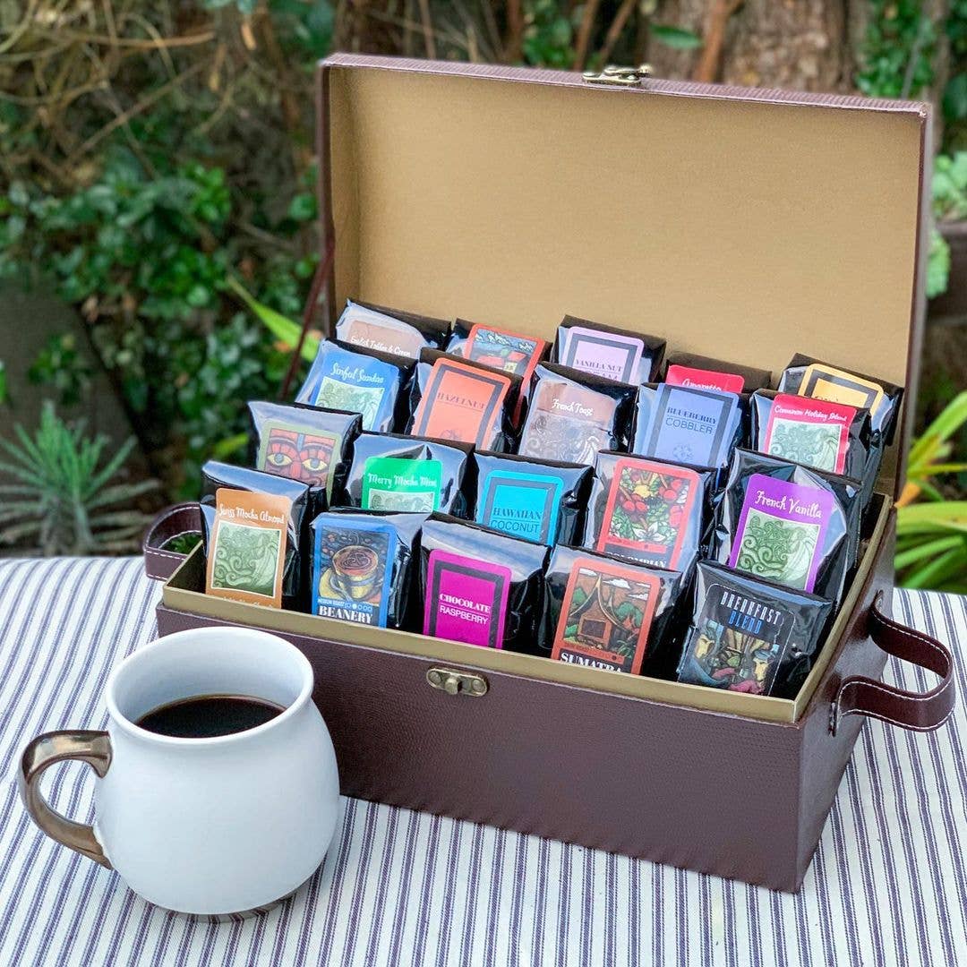 Coffee Beanery - Wholesale Food Gift Basket - Coffee Trunk of Samplers Gift Basket5