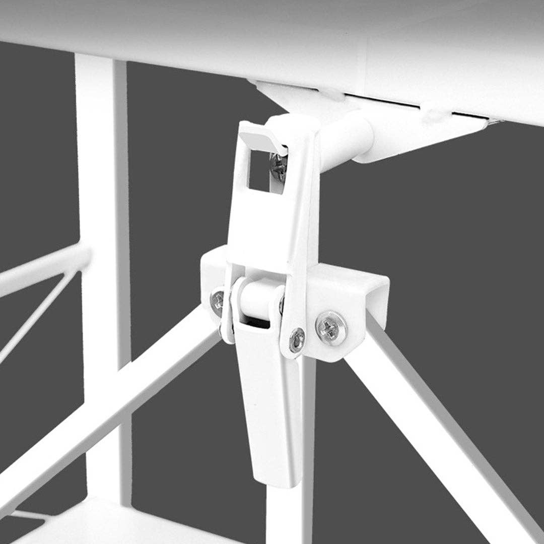 SOGA International Pty Ltd - Wholesale Free-standing shelf - SOGA 2X 4 Tier Steel White Foldable Display Stand Multi-Functional Shelves Storage Organizer with Wheels10