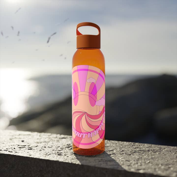 Happy Life Stuff - Wholesale Water Bottle - Aesthetic Happy Spirit Happy Life Water Bottle, Aesthetic Pink Bottle, Smile Face, Trendy Tumblr Bottle, Happy Mind Tumbler, BPA Fre2